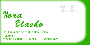 nora blasko business card